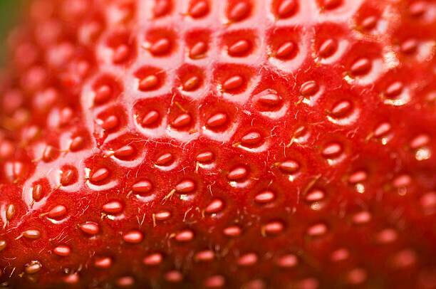 digihelion Plakát, Obraz - Close-up of a fresh strawberry surface, digihelion, 40 × 26.7 cm