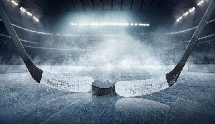 FotografieLink Plakát, Obraz - Ice hockey players on the grand, FotografieLink, 40 × 22.2 cm