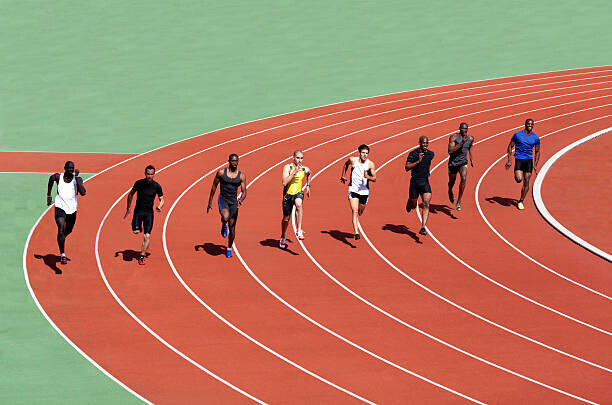 Photo and Co Plakát, Obraz - Runners racing on track, Photo and Co, 40 × 26.7 cm