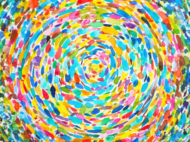Benjavisa Plakát, Obraz - abstract colorful spiral artwork spiritual imagine, Benjavisa, 40 × 30 cm