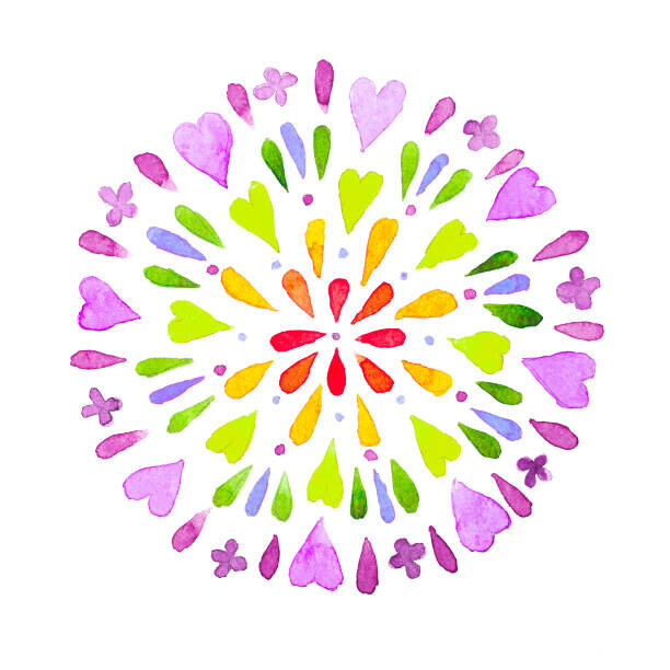 Kateryna Kovarzh Plakát, Obraz - colored mandala, Kateryna Kovarzh, 40 × 40 cm