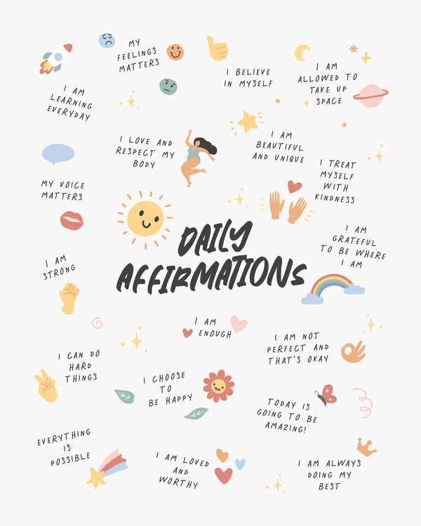 Beth Cai Plakát, Obraz - Daily Affirmations No2, Beth Cai, 30 × 40 cm