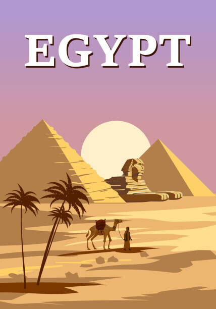 VectorUp Plakát, Obraz - Ancient Sphinx, Egypt Pharaoh Pyramids Vintage, VectorUp, 26.7 × 40 cm