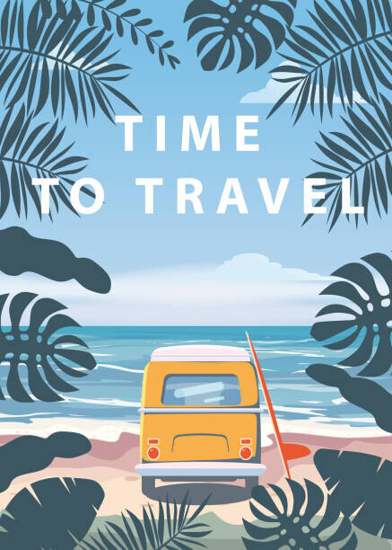 VectorUp Plakát, Obraz - Time to travel Summer holidays vacation, VectorUp, 30 × 40 cm