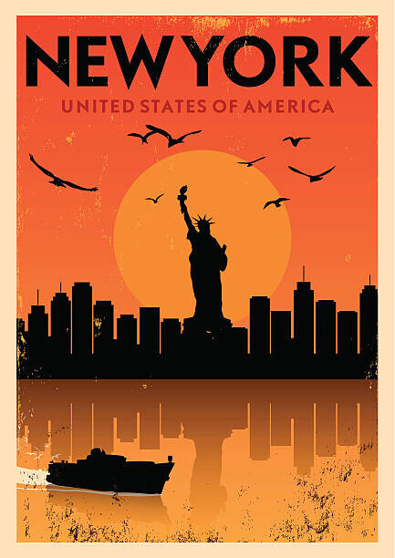 kursatunsal Plakát, Obraz - Vintage New York Poster, kursatunsal, 30 × 40 cm