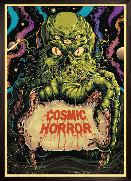 Man_Half-tube Plakát, Obraz - Cthulhu monster horror poster, Man_Half-tube, 30 × 40 cm