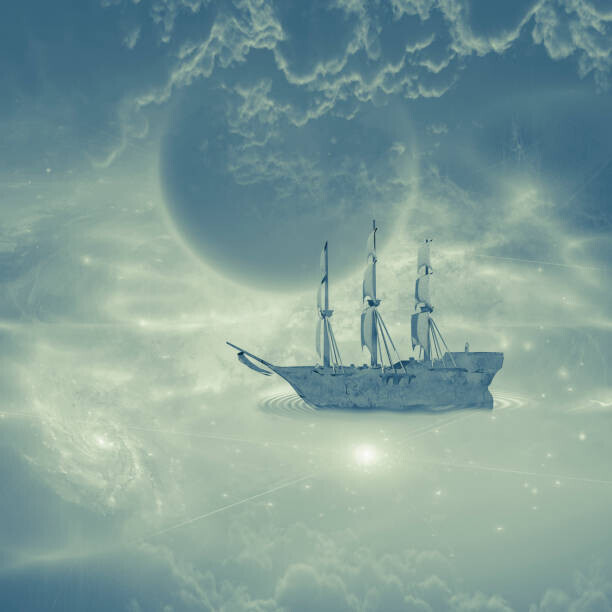 bestdesigns Plakát, Obraz - Sky ship, bestdesigns, 40 × 40 cm
