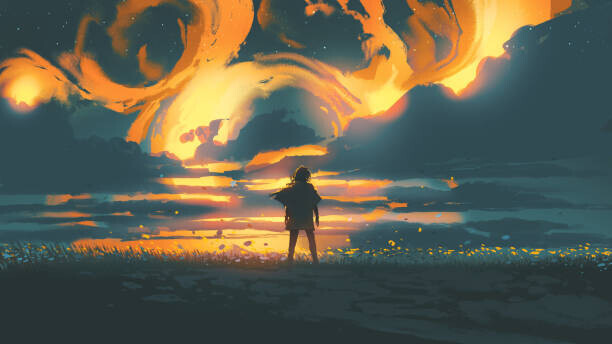 Grandfailure Plakát, Obraz - blazing night sky, Grandfailure, 40 × 22.2 cm