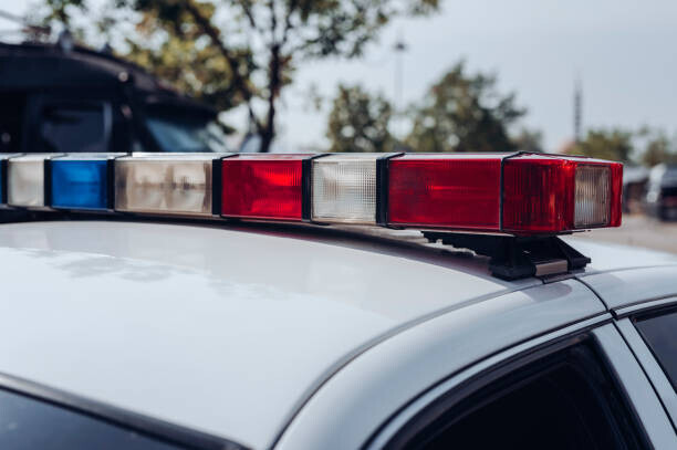 Oliver Helbig Plakát, Obraz - Emergency lights on a us police car, Oliver Helbig, 40 × 26.7 cm
