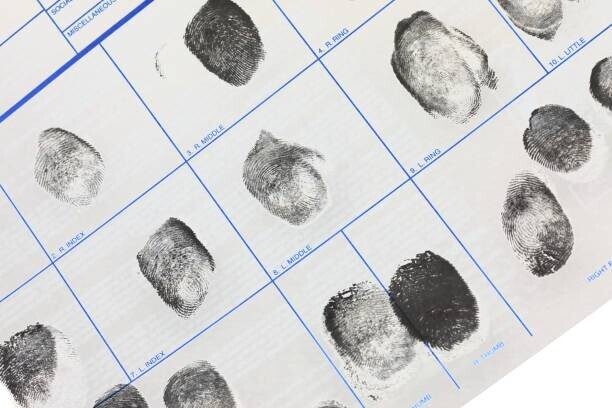 Douglas Sacha Plakát, Obraz - Detail of a fingerprint document, Douglas Sacha, 40 × 26.7 cm