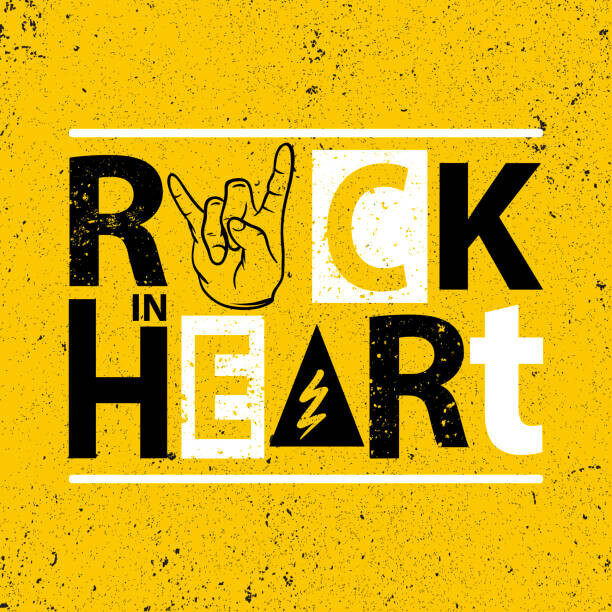 IgorNelson Plakát, Obraz - Rock poster. Rock in heart sign.Rock, IgorNelson, 40 × 40 cm