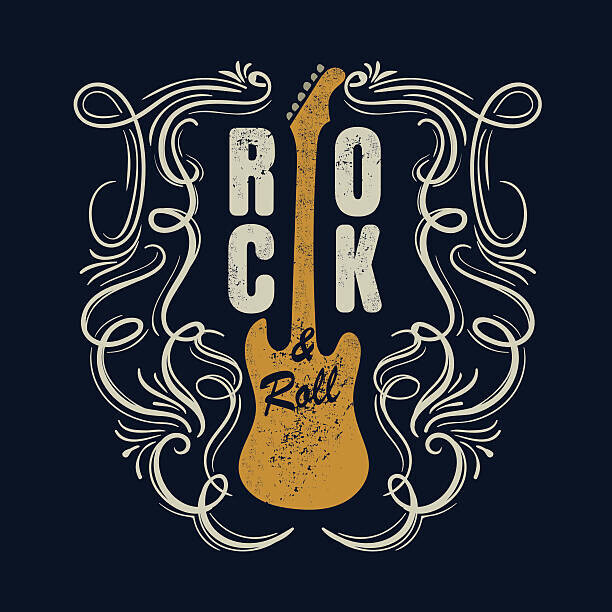 kitipol Plakát, Obraz - vintage rock and roll typograpic for, kitipol, 40 × 40 cm