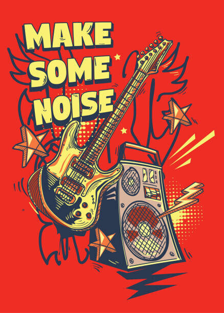 Alex_Bond Plakát, Obraz - Make some noise - electric guitar, Alex_Bond, 30 × 40 cm