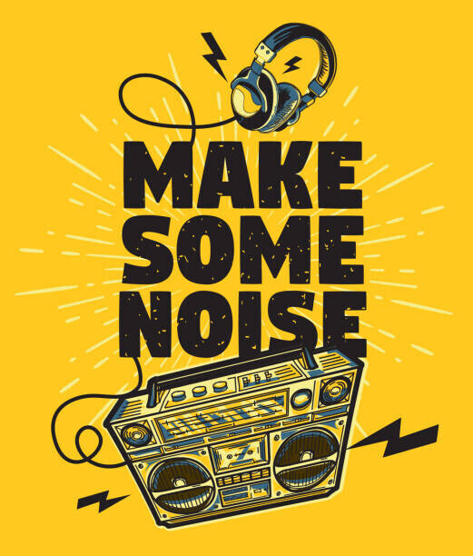 Alex_Bond Plakát, Obraz - Make some noise musical design with boom box, Alex_Bond, 34.1 × 40 cm