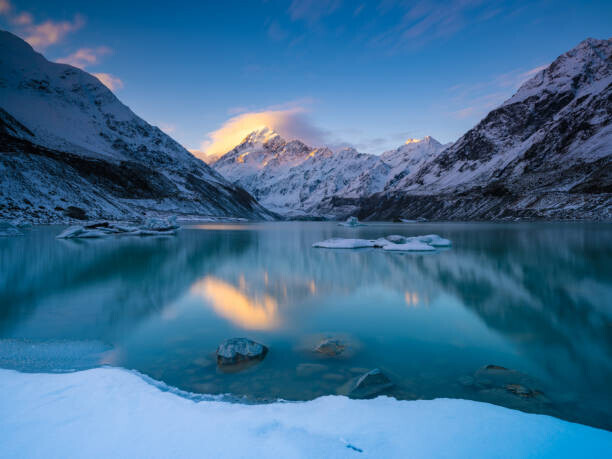Bin Yang / 500px Plakát, Obraz - Hooker Lakes Sunset after snow,Scenic view, Bin Yang / 500px, 40 × 30 cm