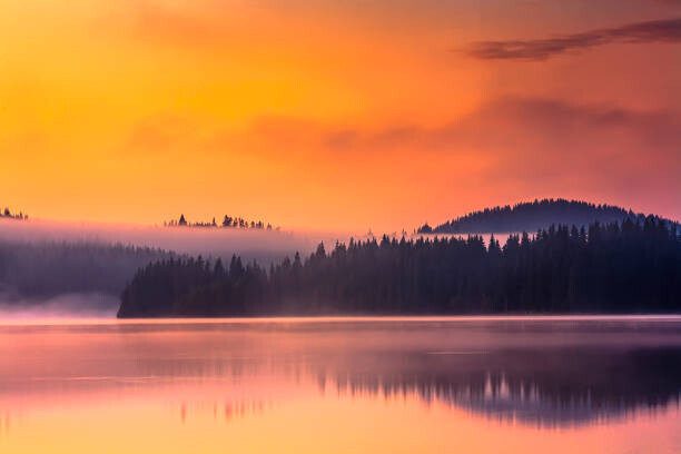 Evgeni Dinev Photography Plakát, Obraz - Perfect Lake Morning, Evgeni Dinev Photography, 40 × 26.7 cm