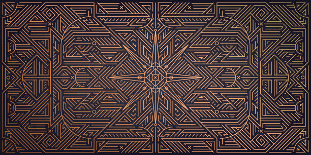 MaryliaDesign Plakát, Obraz - Vector abstract geometric golden background. Art, MaryliaDesign, 40 × 20 cm