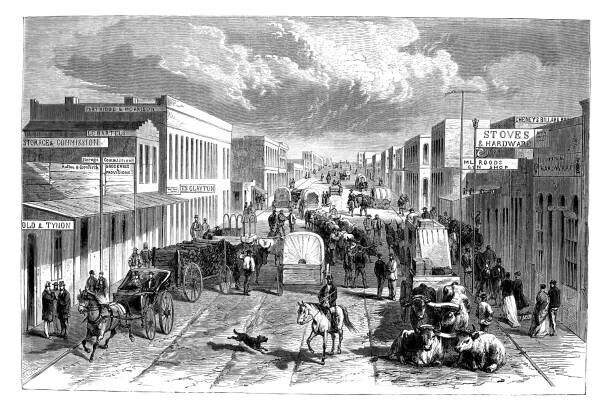 Grafissimo Plakát, Obraz - Engraving of town Denver Colorado in, Grafissimo, 40 × 26.7 cm