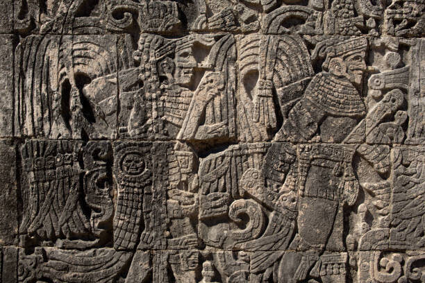 Kevin Trimmer Plakát, Obraz - Stone relief carvings at the Mayan, Kevin Trimmer, 40 × 26.7 cm