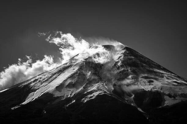 Yuga Kurita Plakát, Obraz - Mt. Fuji in Black and White, Yuga Kurita, 40 × 26.7 cm