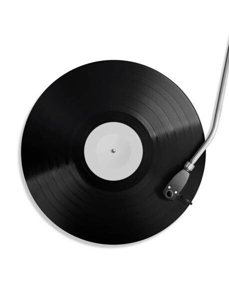 Oscar Sánchez Photography Plakát, Obraz - Top view of black 12 inch vinyl record, Oscar Sánchez Photography, 30 × 40 cm