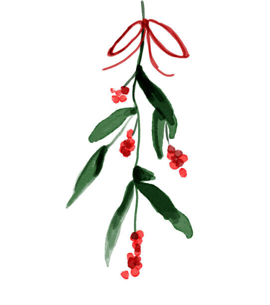 mikroman6 Plakát, Obraz - Christmas illustration of ivy and, mikroman6, 35.4 × 40 cm