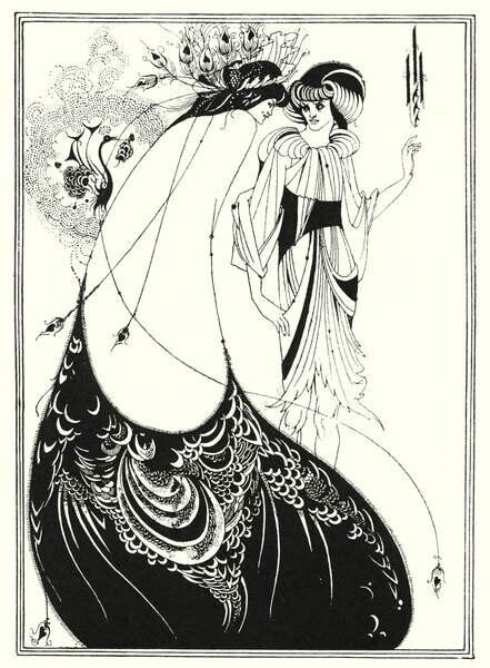 Beardsley, Aubrey (1872-98) Plakát, Obraz - The Peacock Skirt, 1920, Beardsley, Aubrey (1872-98), 30 × 40 cm