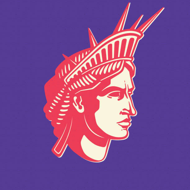 Man_Half-tube Plakát, Obraz - Statue of Liberty. USA Symbol, Man_Half-tube, 40 × 40 cm