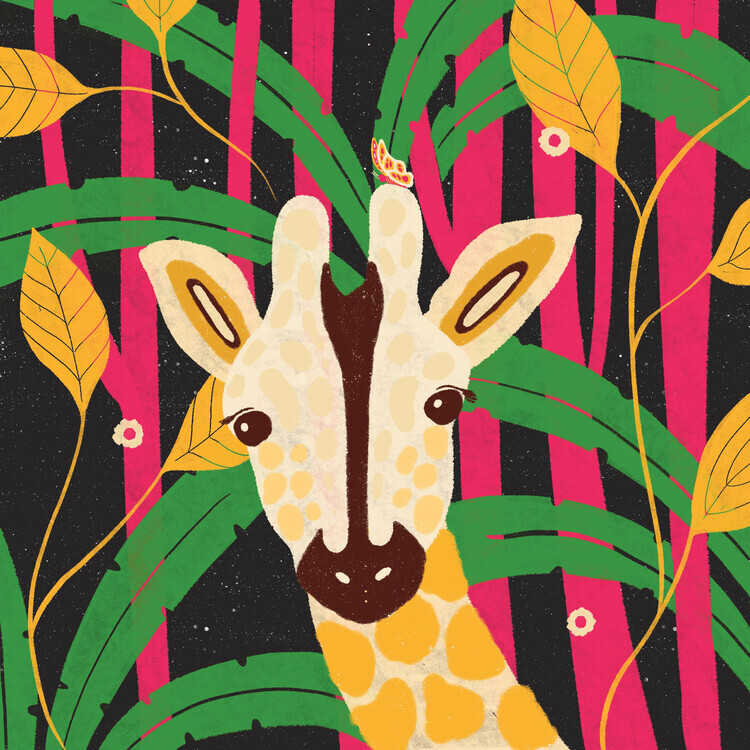 Shriya Bhattacharya Plakát, Obraz - Giraffe-Animal Trilogy, Shriya Bhattacharya, 40 × 40 cm