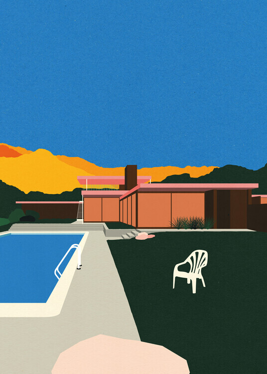 Rosi Feist Plakát, Obraz - Kaufmann Desert House Poolside, Rosi Feist, 30 × 40 cm