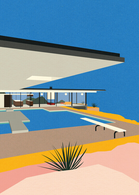 Rosi Feist Plakát, Obraz - La Stahl House, Rosi Feist, 30 × 40 cm