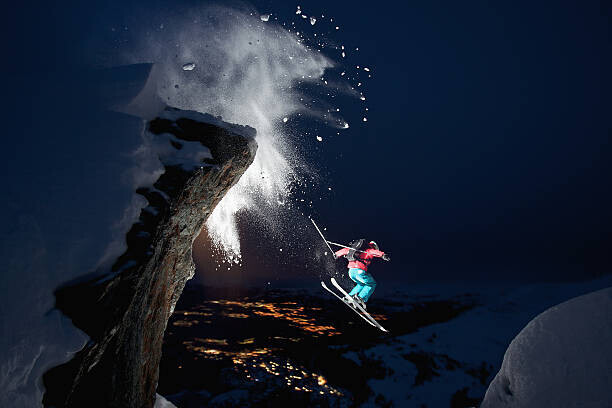 Christoph Jorda Plakát, Obraz - Skier jumping off mountain, Christoph Jorda, 40 × 26.7 cm