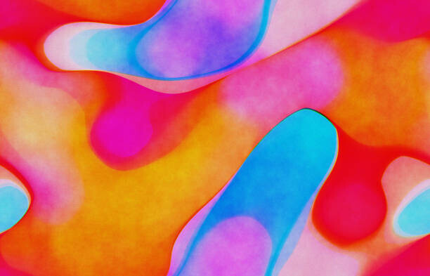 oxygen Plakát, Obraz - Abstract Watercolor Blob Bubbles Holographic Gradient, oxygen, 40 × 26.7 cm
