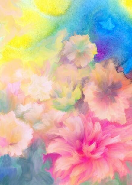 Pobytov Plakát, Obraz - floral painted background, Pobytov, 30 × 40 cm