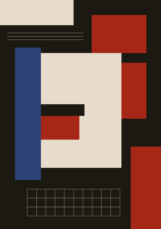FINE FINE STUFF Plakát, Obraz - Built in Shapes 05, FINE FINE STUFF, 30 × 40 cm