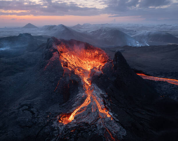 Uldis Knakis / 500px Plakát, Obraz - Aerial view of volcano crater lava, Uldis Knakis / 500px, 40 × 30 cm