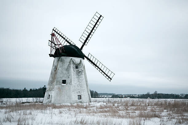 t-lorien Plakát, Obraz - Windmill in Snow., t-lorien, 40 × 26.7 cm