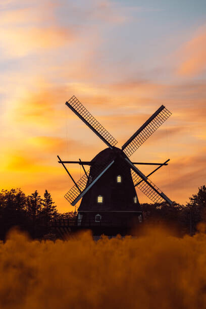 Photosbypatrik Plakát, Obraz - Old traditional wooden windmill in a, Photosbypatrik, 26.7 × 40 cm