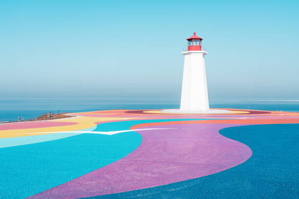 Jiojio Plakát, Obraz - Colorful road by the sea, Jiojio, 40 × 26.7 cm