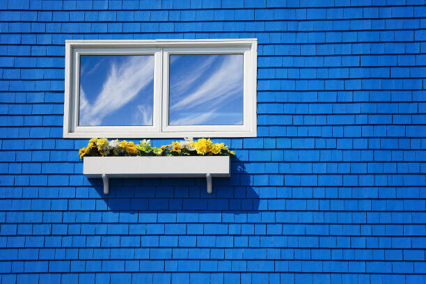 Kursat Barin Plakát, Obraz - A window on a blue wall., Kursat Barin, 40 × 26.7 cm