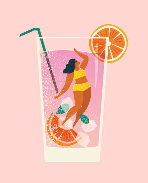 Angelina Bambina Plakát, Obraz - Summer vibes, woman diving fun against, Angelina Bambina, 30 × 40 cm