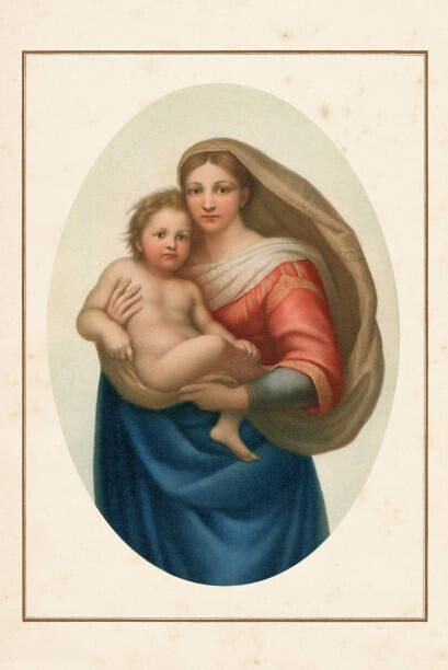 Grafissimo Plakát, Obraz - Painting Sistine Madonna of Raphael 16th century, Grafissimo, 26.7 × 40 cm