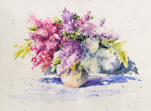 DeepGreen Plakát, Obraz - Bouquet of white and violet lilacs, DeepGreen, 40 × 30 cm