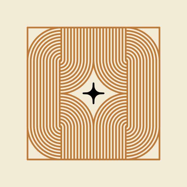 venimo Plakát, Obraz - Vector minimal geometric illustrations set -, venimo, 40 × 40 cm