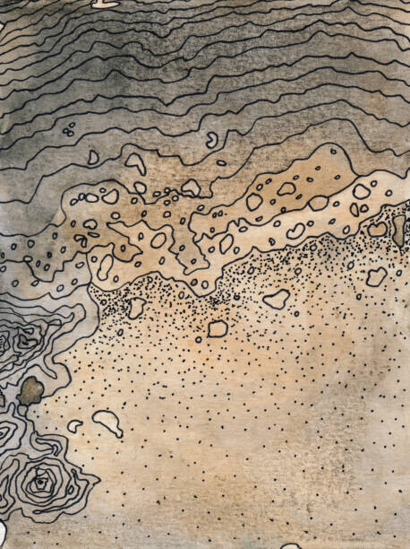 andipantz Plakát, Obraz - Line art illustration resembling topographical map, andipantz, 30 × 40 cm