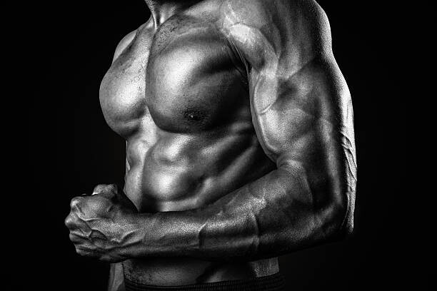 MichaelSvoboda Plakát, Obraz - Muscular African American Man In Black and White, MichaelSvoboda, 40 × 26.7 cm