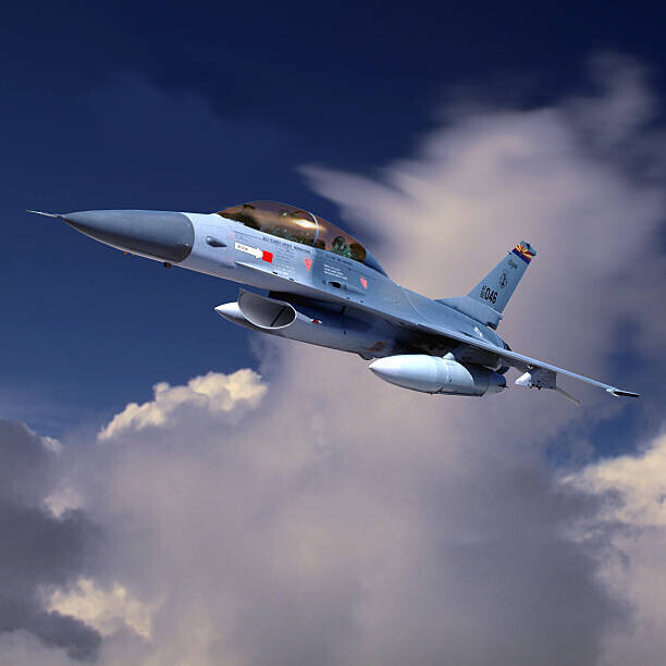 Philip Wallick Plakát, Obraz - Fighter Plane Flying, Philip Wallick, 40 × 40 cm