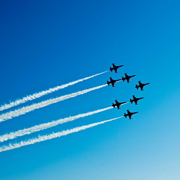 ozgurdonmaz Plakát, Obraz - Fighter planes in airshow on blue sky, ozgurdonmaz, 40 × 40 cm