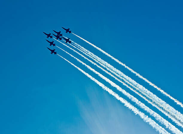 ozgurdonmaz Plakát, Obraz - Silhouettes of seven fighter planes with, ozgurdonmaz, 40 × 30 cm