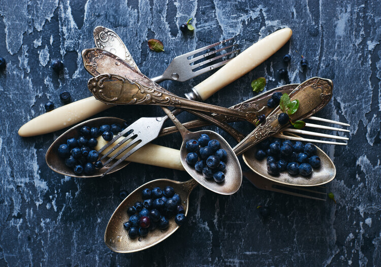 Aleksandrova Karina Plakát, Obraz - SpoonsaBlueberries, Aleksandrova Karina, 40 × 26.7 cm